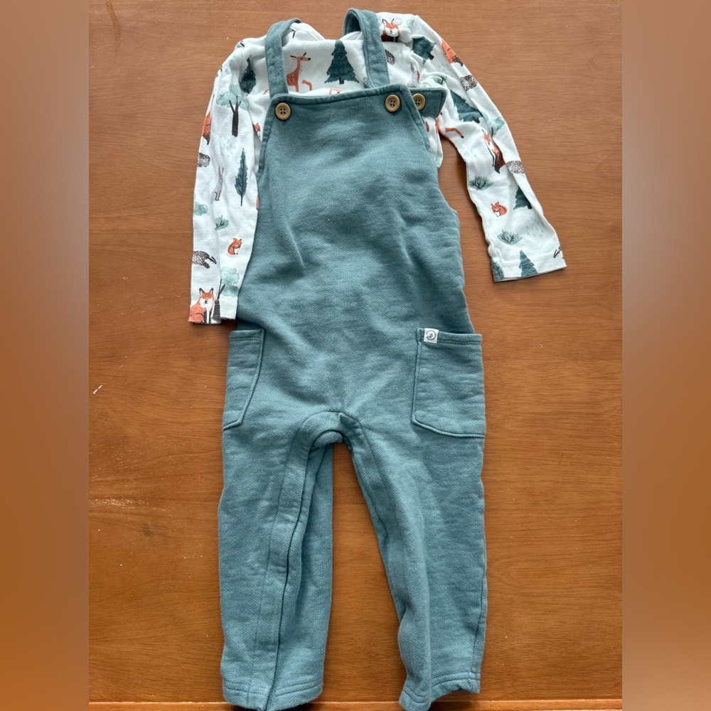 Kids Green Overalls